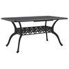 vidaXL Garden Dining Set Black Cast aluminum 7 Piece Set Ergonomic