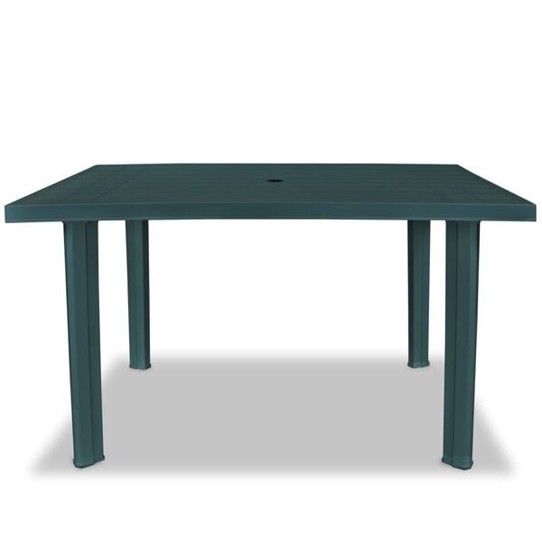 vidaXL Garden Table Green Plastic Medium Garden Table Rectangular