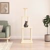 vidaXL Cat Tree Cream Engineered wood, plush, sisal 58.7 in Cat Tree