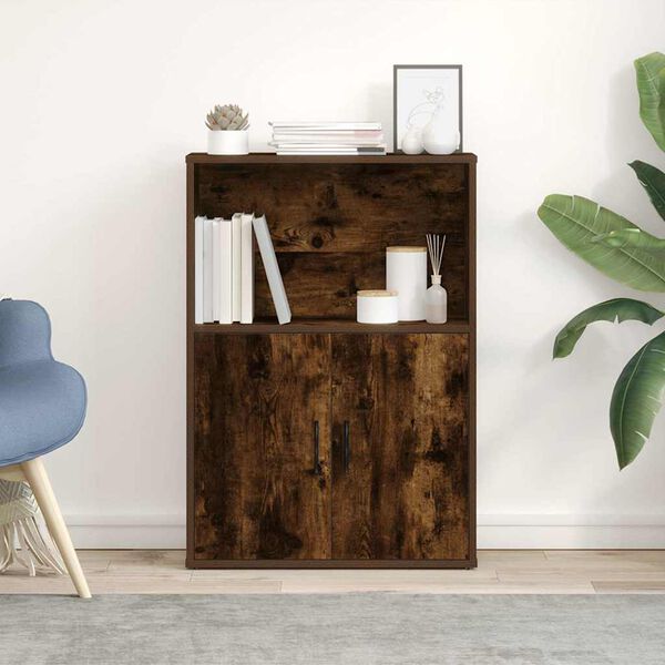 vidaXL Bookcase Smoked oak Engineered wood Standard Bookcase