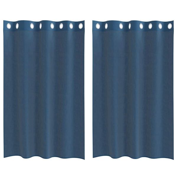 vidaXL Voile Curtains with Grommets 2 pcs Royal Blue