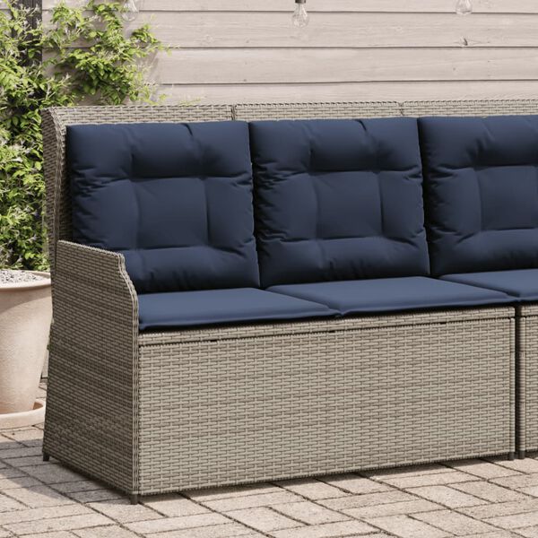 vidaXL Reclining Patio Bench Grey