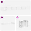 vidaXL Dog Gate Set of 12 White Poplar Wood 378 in Total length