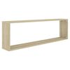 vidaXL Wall Shelf Set of 4 Sonoma oak Engineered wood
