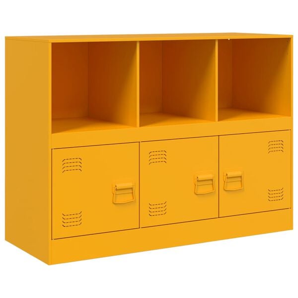 vidaXL Sideboard Mustard Yellow Cold-rolled Steel Medium Sideboard