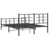 vidaXL Metal Bed Frame without Mattress with Footboard Black 63"x78.7"