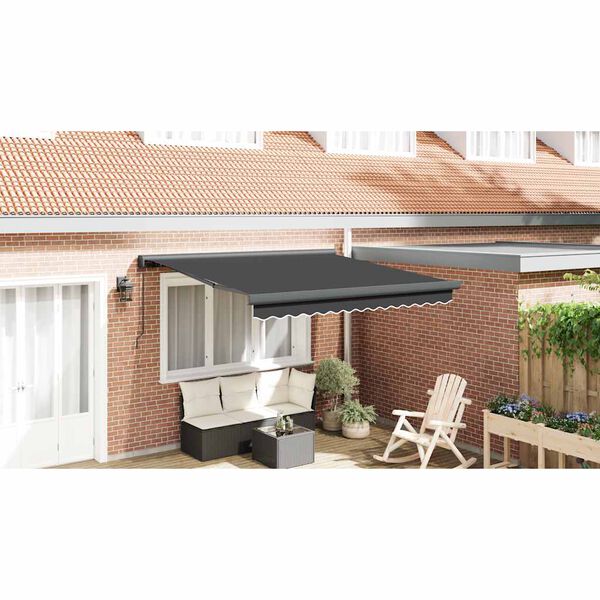 vidaXL Retractable Awning Anthracite