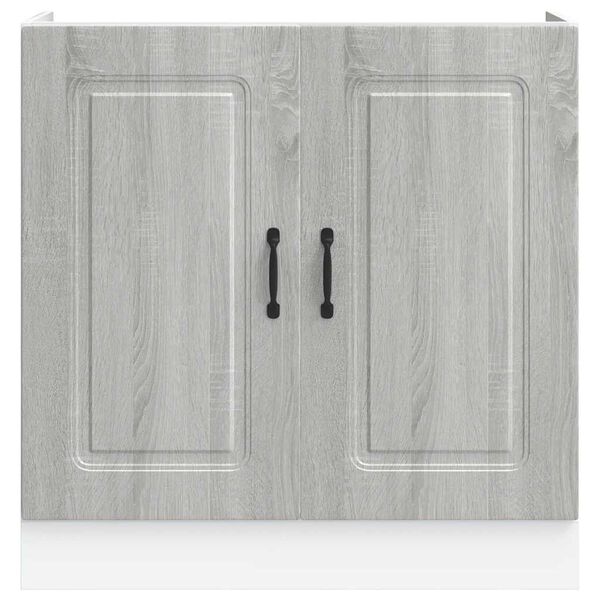 vidaXL Sink Base Cabinet Grey Sonoma Engineered Wood Adjustable Feet
