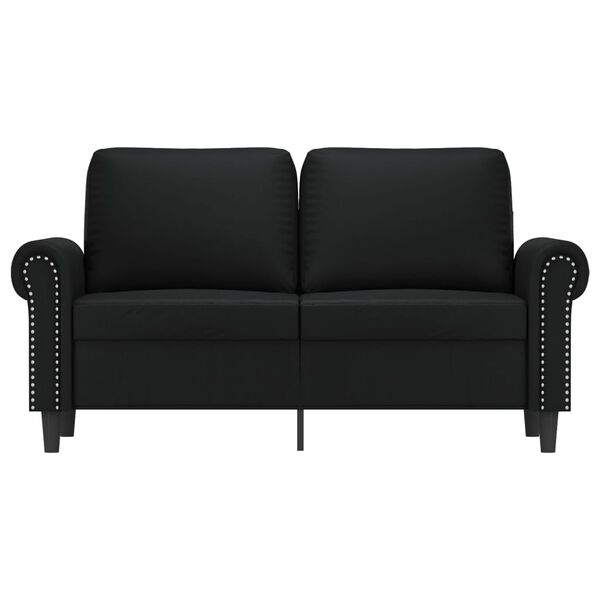 vidaXL 2-Seater Sofa Black 47.2" Faux Leather