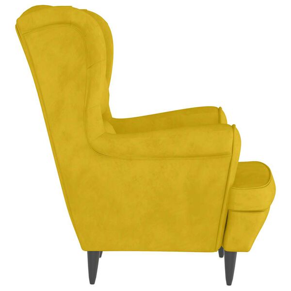 vidaXL Armchair Mustard Yellow Velvet (100% polyester), plywood Standard