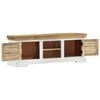 vidaXL TV Cabinet Brown and white Solid mango wood Standard TV Cabinet