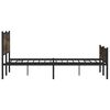 vidaXL Bed Frame Smoked Oak Steel, Engineered Wood 63x79 in Bed Frame