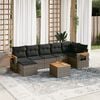 vidaXL Garden Sofa Set Grey PE Rattan Large Modular Garden Sofa Set