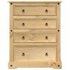 vidaXL Chest of Drawers Honey Solid pine wood, engineered wood, metal