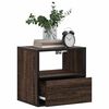 vidaXL Wall-mounted Bedside Cabinet Brown Oak Engineered wood, metal