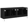 vidaXL TV Wall Cabinet Set of 2 Black Engineered wood TV Wall Cabinet