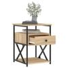 vidaXL Nightstand Sonoma Oak Engineered wood, iron 15.7x16.5x21.7 in