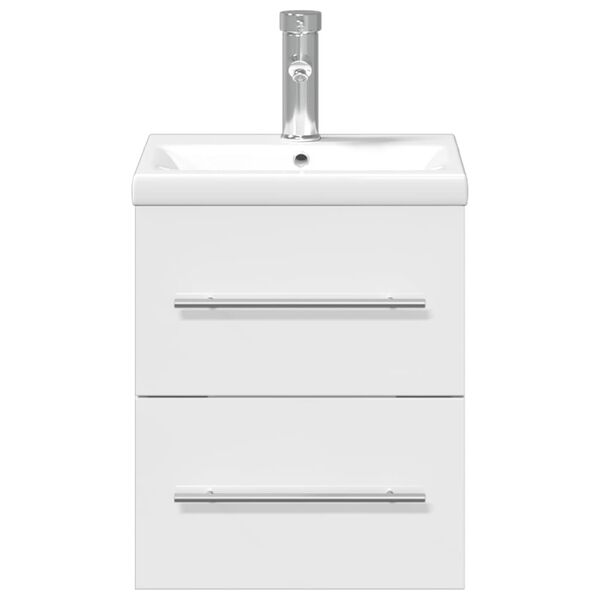 vidaXL Bathroom Sink Cabinet White Engineered wood, Ceramic Compact