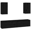 vidaXL 4 Piece TV Cabinet Set Black Solid Wood Pine (813464+813494)