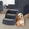 vidaXL Dog Stair Dark grey PP (polypropylene), felt Foldable Dog Stairs