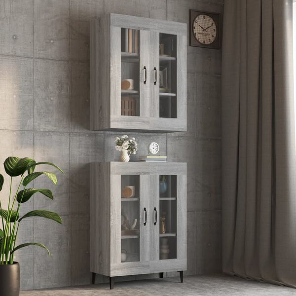 vidaXL Hanging Wall Cabinet Grey Sonoma Engineered wood Medium