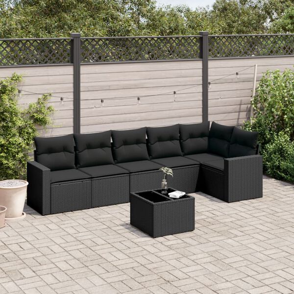 vidaXL Garden Sofa Set Black