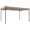 vidaXL Pergola with Retractable Roof Taupe 155.5"x115"x90.6"