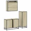 vidaXL Bathroom Furniture Set Sonoma oak Engineered wood, metal, glass