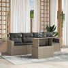 vidaXL Garden Sofa Set Light Grey PE rattan 5 Piece Set Modular