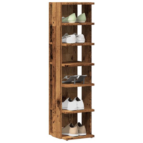 vidaXL Shoe Cabinet Set of 2 Old wood Engineered wood Tall and narrow
