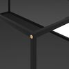 vidaXL Black Coffee Table Tempered Glass, Powder-Coated Steel Standard