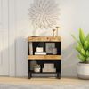 vidaXL Side Cabinet Natural wood and black Solid mango wood Medium