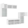 vidaXL TV Wall Unit White Engineered wood, glass Medium to Large