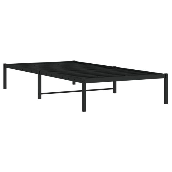 vidaXL Metal Bed Frame without Mattress Black 42.1"x79.9"