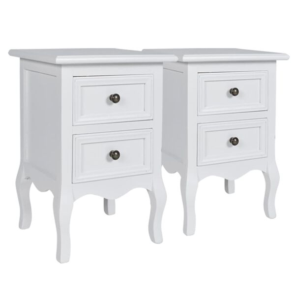 vidaXL Nightstand Set of 4 White MDF Standard Bedside Table