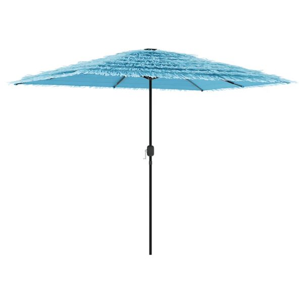 vidaXL Garden Parasol Blue 100% polyester, powder-coated steel, straw