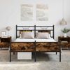 vidaXL Bed Frame Smoked Oak Engineered Wood and Steel Full Bed Frame