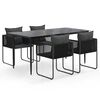 vidaXL Garden Dining Set Black PE rattan Medium Garden Dining Set
