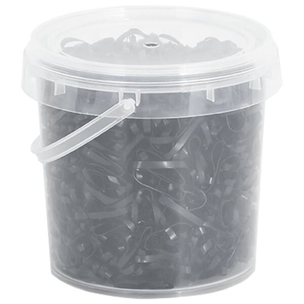 vidaXL Braiding Band Black Silicone 1500 pieces Durable Braiding Band