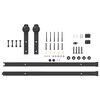 vidaXL Sliding Door Hardware Kit 78.7 " Steel Black