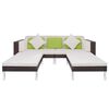 vidaXL Garden Sofa Brown, Cream White Steel frame Large Modular