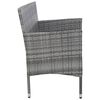 vidaXL Sofa Grey PE rattan, steel, polyester fabric 3-seater