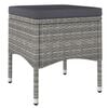vidaXL Garden Bistro Set Grey Poly Rattan Compact Removable Covers