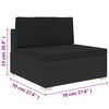 vidaXL Middle Seat Black PE Rattan Medium Modular Middle Seat Square