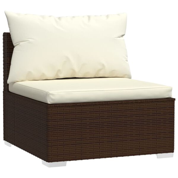 vidaXL Garden Lounge Set Brown, Cream