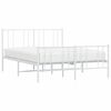 vidaXL Bed Frame White Steel 47.2 x 78.7 in Bed Frame Rectangular