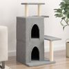 vidaXL Cat Tree Light Grey Engineered Wood, Plush, Sisal Cat Tree