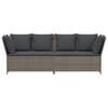 vidaXL Garden Sofa Grey PE rattan, powder-coated steel, polyester