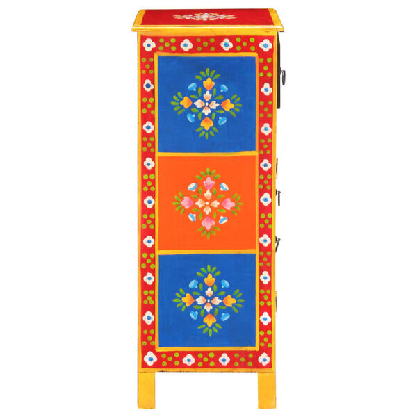vidaXL Hand Painted Sideboard 23.6"x11.8"x29.5" Solid Mango Wood