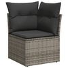 vidaXL Garden Sofa Set Grey PE rattan Large Removable Covers